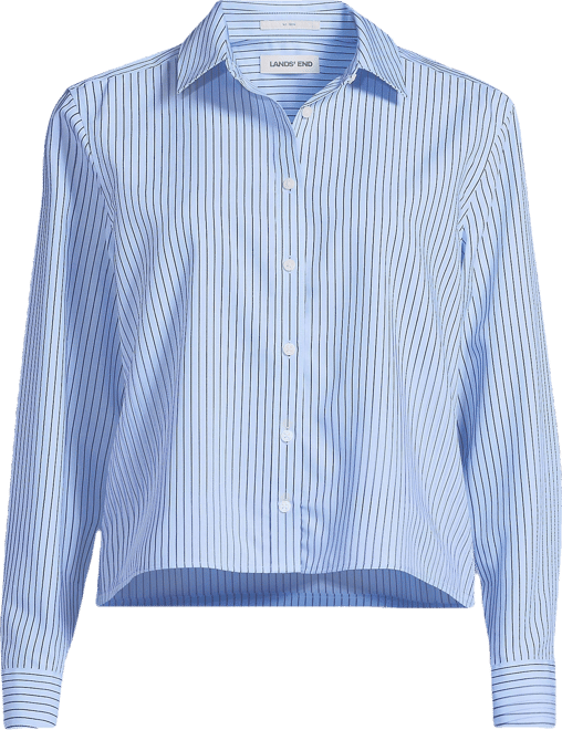 Women's Plus Size No Iron Boxy Cropped Shirt