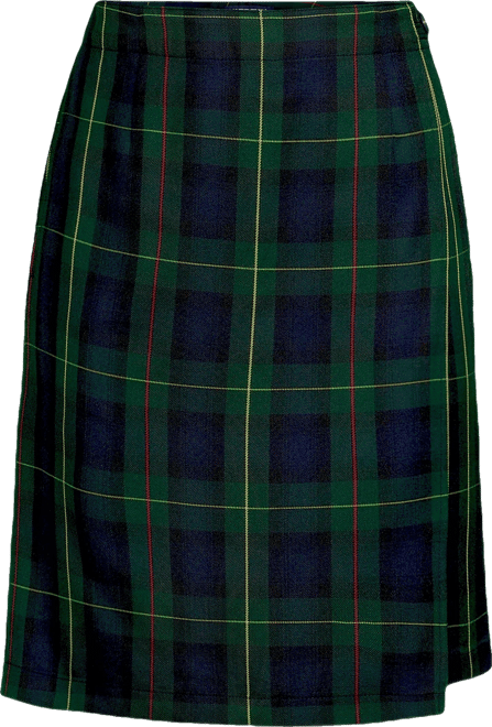 School Uniform Women's Plaid A Line Tab Skort Top of Knee