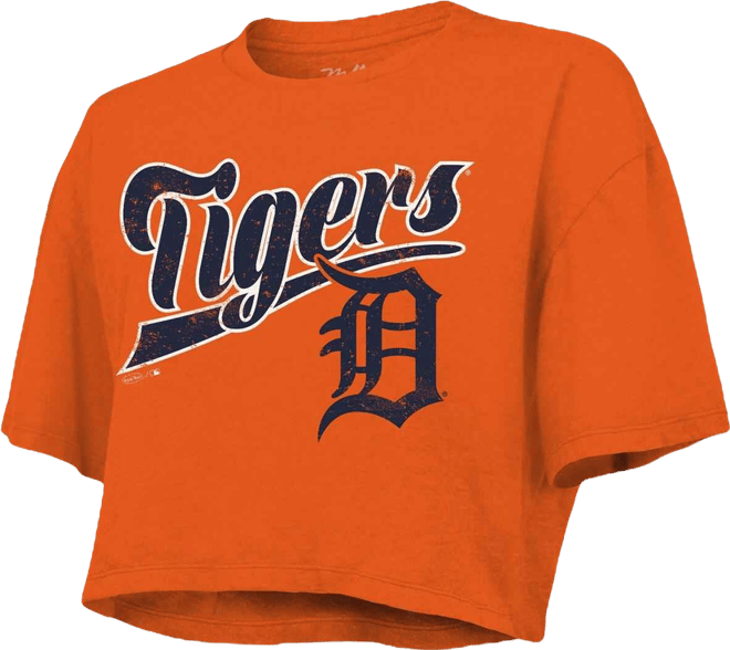 Women's Orange Detroit Tigers Boxy Crop T-Shirt