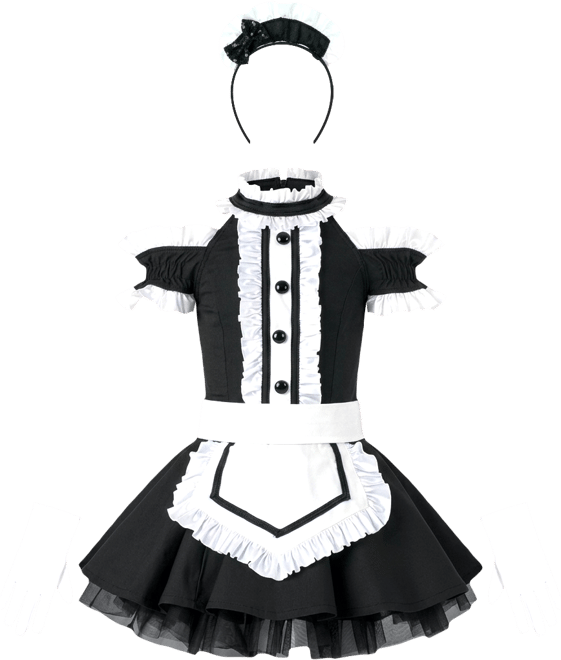 black and white maid dress Queen of Sparkles Black French Maid Dress XS
