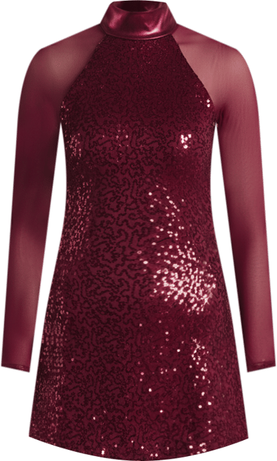sequin performance tunic dress Sequin And Mesh Shift Dress