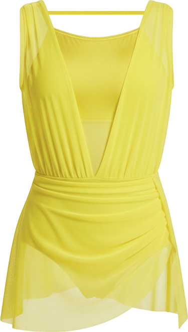 balera asymmetrical mesh dress Asymmetrical Mesh Drape Dress  DanceBoxNZ