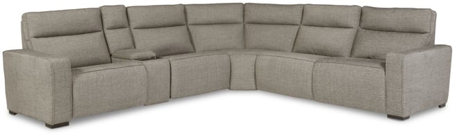 Miren 6-Pc. Fabric Sectional with 2 Power Headrest Recliners with Console, Exclusively at Macy's