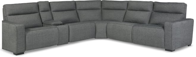 Miren 6-Pc. Fabric Sectional with 2 Power Headrest Recliners with Console, Exclusively at Macy's