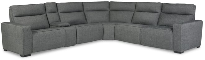Miren 6-Pc. Fabric Sectional with 3 Power Headrest Recliners with Console, Exclusively at Macy's