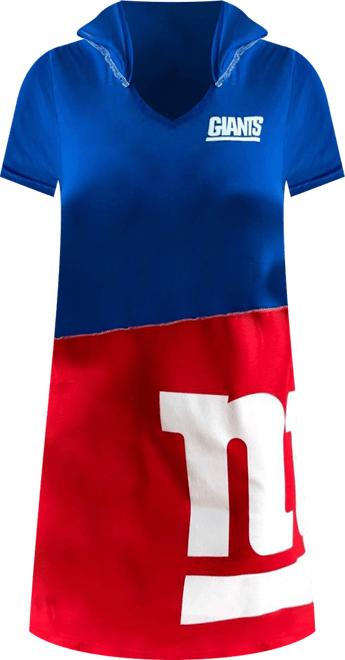 Women's Royal/Red New York Giants Hooded Mini Dress