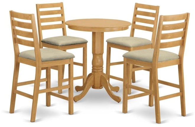 EDCF5-oak-c 5 Pc Dining counter height set