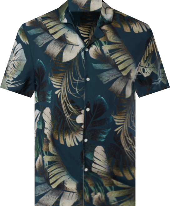 Mens Casual Button-Down Hawaiian Short Sleeve Shirt