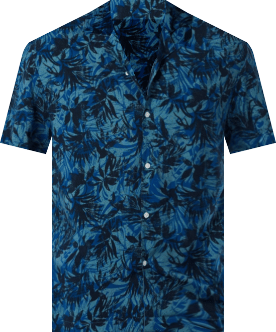 Mens Casual Button-Down Hawaiian Short Sleeve Shirt