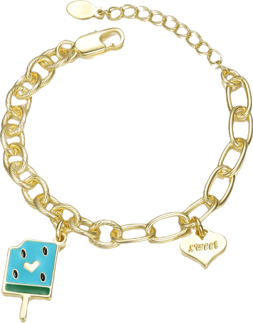 14K Gold Plated Charm Bracelet