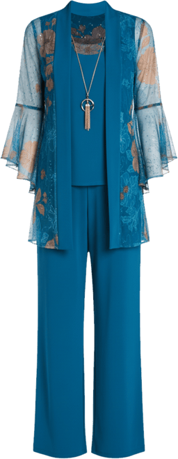 Women's Foil-Lace Jacket & Pants Set