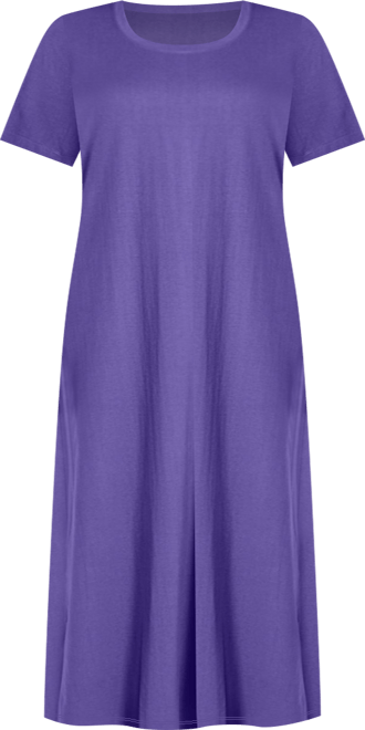 Plus Size Perfect Short-Sleeve Scoopneck Maxi Tee Dress