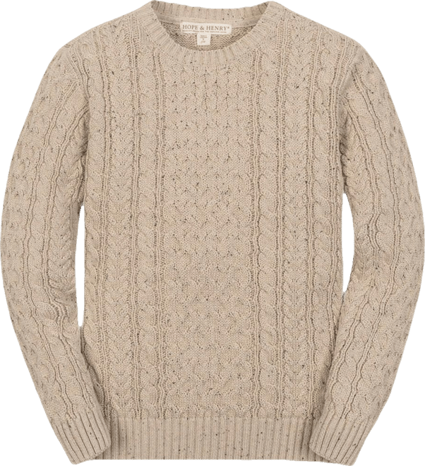 Boys Organic Long Sleeve Fisherman Cable Pullover Sweater