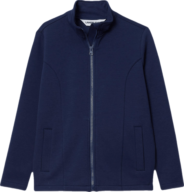 Boys Husky Long Sleeve Knit Full Zip Mock Neck Sweatshirt