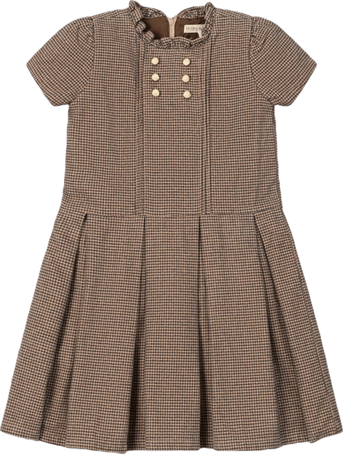 Big Girls Organic Ruffle Collar Pintuck Drop Waist Dress