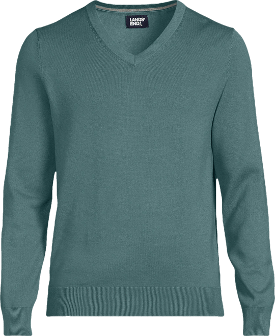 Big & Tall Fine Gauge Cotton V Neck Sweater