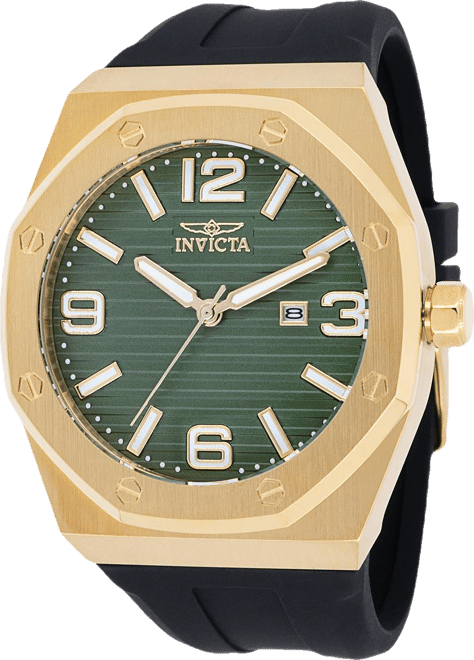 Men's 45777 Huracan Quartz 3 Hand Green Dial Watch