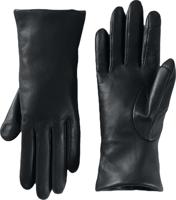 Lands' End Women's EZ Touch Screen Lined Leather Gloves - Macy's