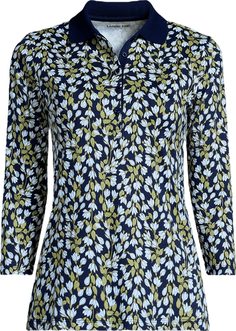 Women's Tall 3/4 Sleeve Supima Cotton Polo Shirt