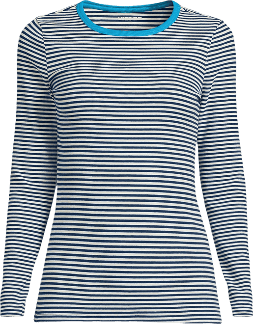 Women's Plus Size Long Sleeve Micro Rib T-Shirt