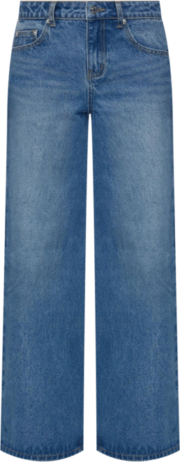 Womens Ery Wide Leg Mid Rise Jeans