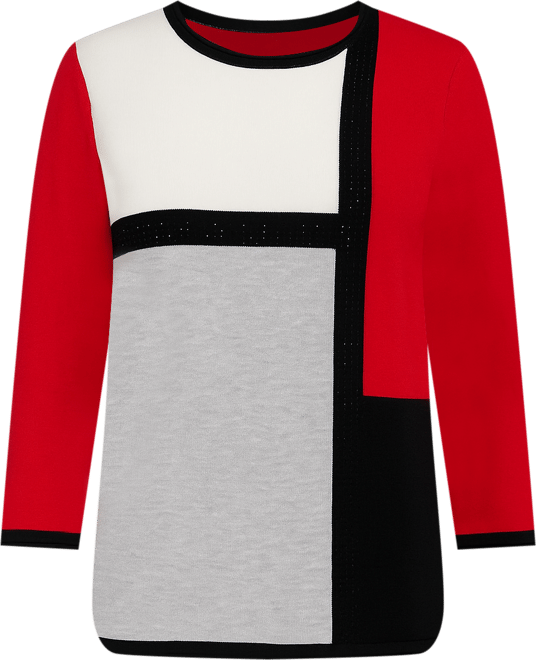 Women's Classic Color Block Long Sleeve Sweater