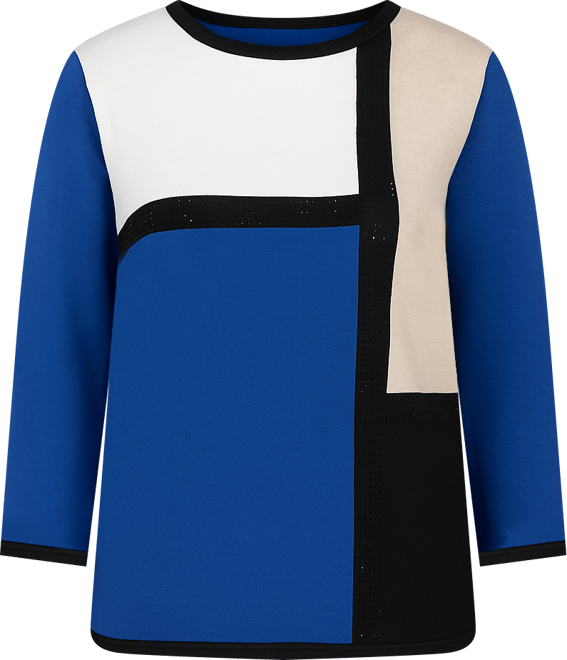 Women's Classic Color Block Long Sleeve Sweater