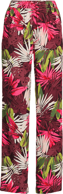 Women's Plus Size Rayon High Rise Wide Leg Pants