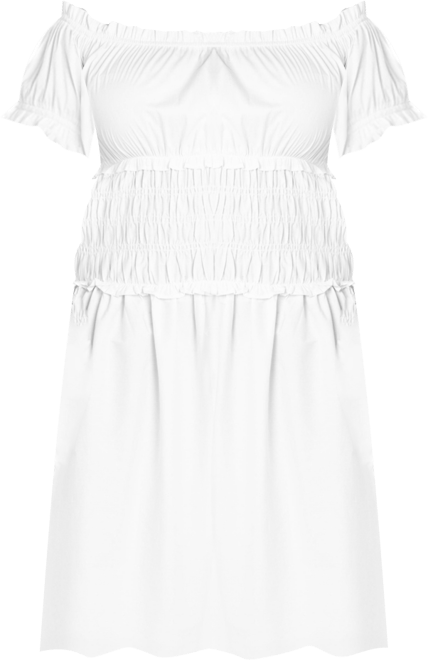 Women's Plus Size Off Shoulder Smocked Midi Dress