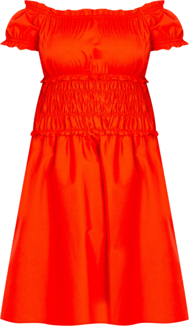 Women's Plus Size Off Shoulder Smocked Midi Dress