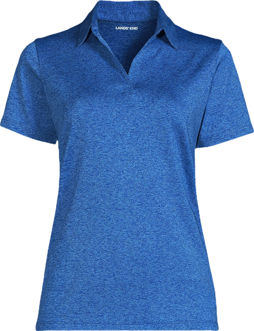 Women's Rapid Dry Short Sleeve Space Dye Sport Neck Polo Shirt