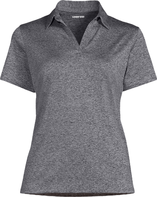 Women's Rapid Dry Short Sleeve Space Dye Sport Neck Polo Shirt