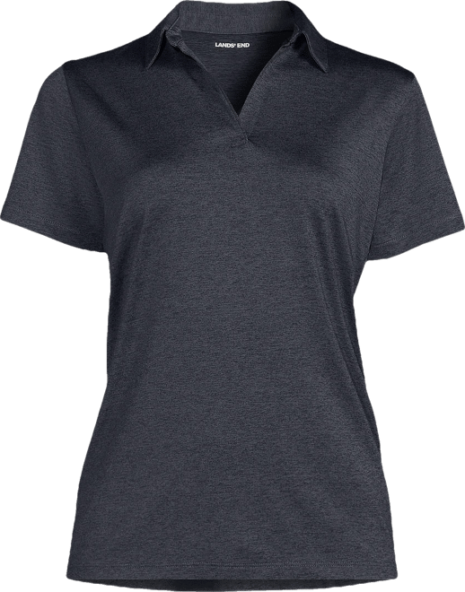 Women's Rapid Dry Short Sleeve Space Dye Sport Neck Polo Shirt