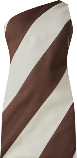 Women's Stripe One Shoulder Tailored Mini Dress