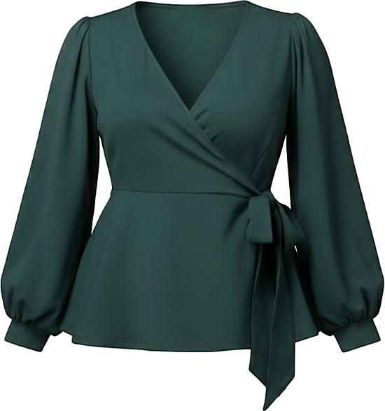 Plus Size Natasha Long Sleeve Wrap Top