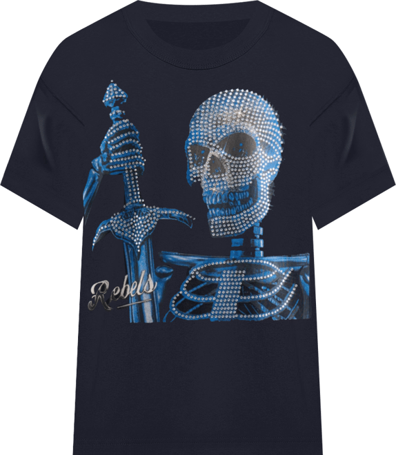 Men's Oversized Rhinestone Graphic T-Shirt