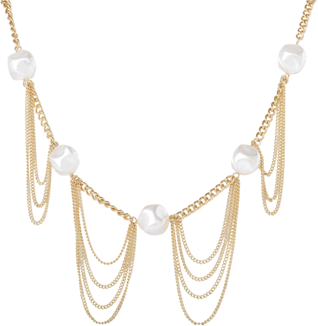 Oversized Pearl Chain Necklace