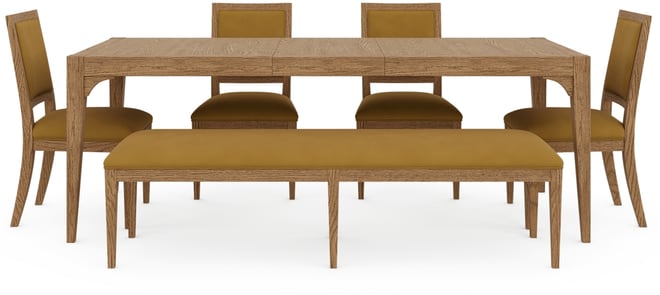 Everleigh Dining 6-Pc. Set (Table, 4 Upholstered Back Side Chair & Bench)