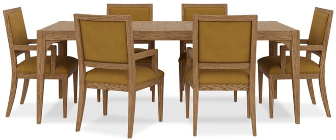 Everleigh Dining 7-Pc. Set (Table & 6 Upholstered Back Arm Chair)