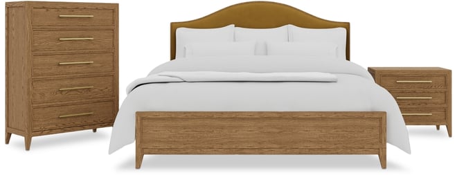 Everleigh 3-Pc. King Bedroom Set (Bed, Chest & Three Drawer Nightstand)