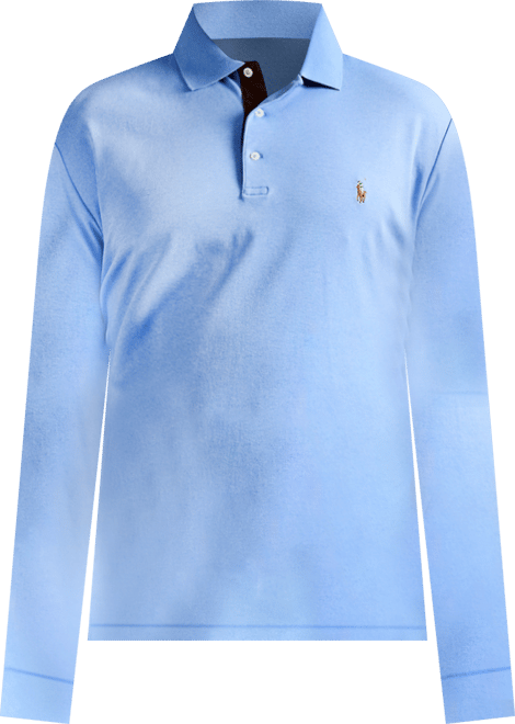Men's Classic-Fit Long Sleeve Soft Cotton Polo Shirt