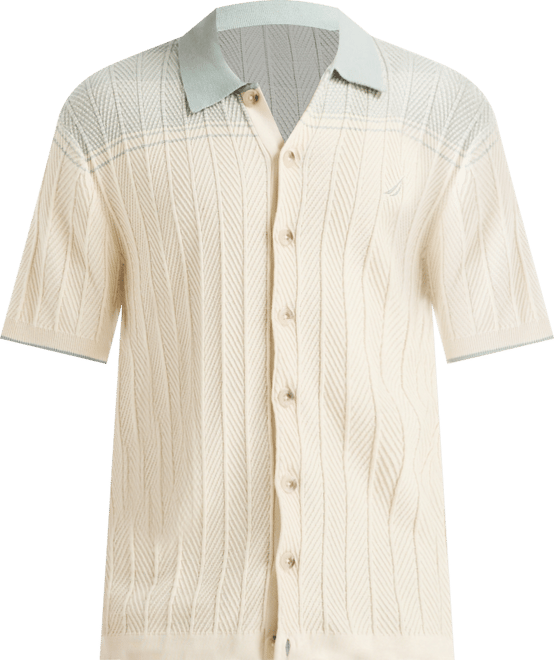 Men's Short Sleeve Button-Front Sweater