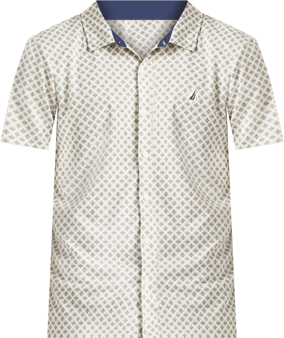 Men's Printed Classic-Fit Performance Button-Down Shirt