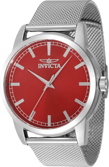 Men's 48509 Celestial Quartz 3 Hand Red Dial Watch