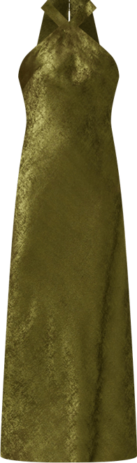 Women's Folied-Chiffon Halter Gown