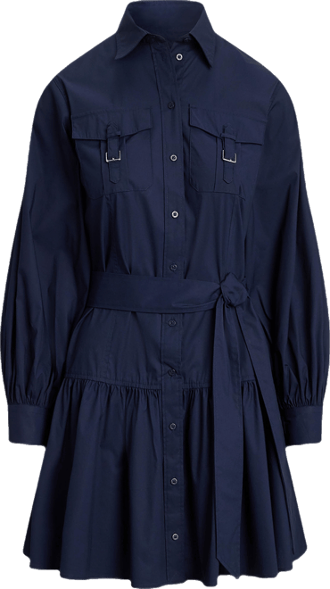 Women's Buckle-Trim Cotton-Blend Dress