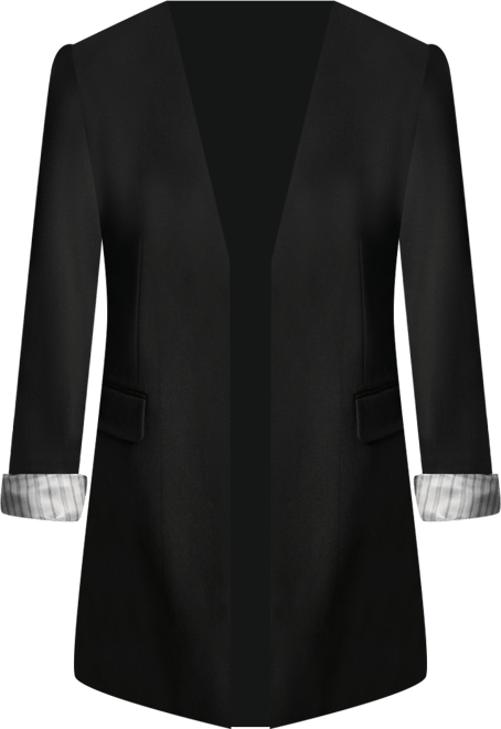 Women's Collarless Open-Front Topper Jacket