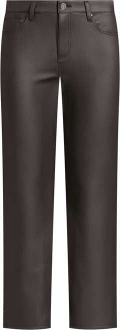 Women's Faux Leather Fly Front Straight Fit Lexington Jeans