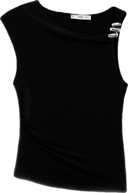 Women's Metallic Applique Asymmetrical Top