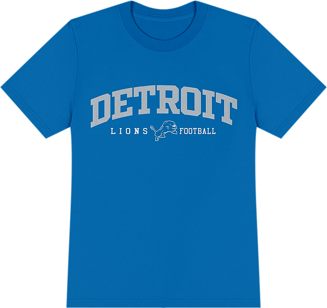 Women's Blue Detroit Lions Super-Slim Lightweight Winning Crew T-Shirt